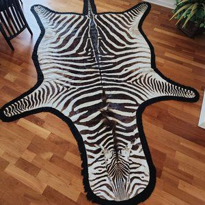 Genuine zebra skin rug